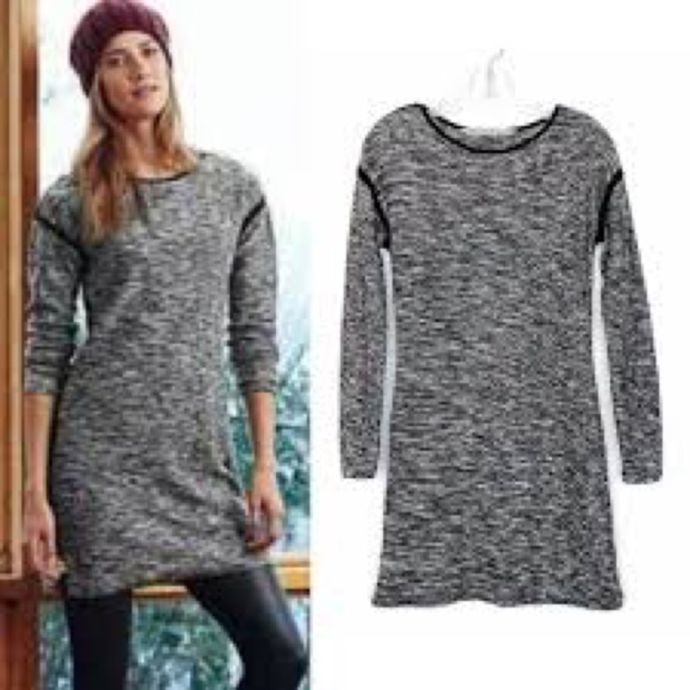 Athleta Retreat heather black & white knit dress sz 1x